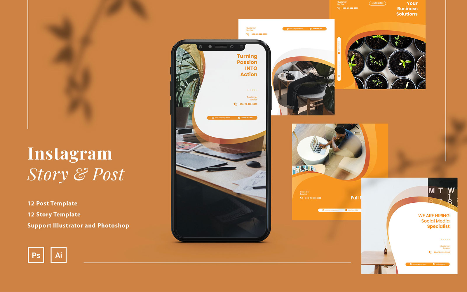 Elegant Company Instagram Post & Story Template for Social Media