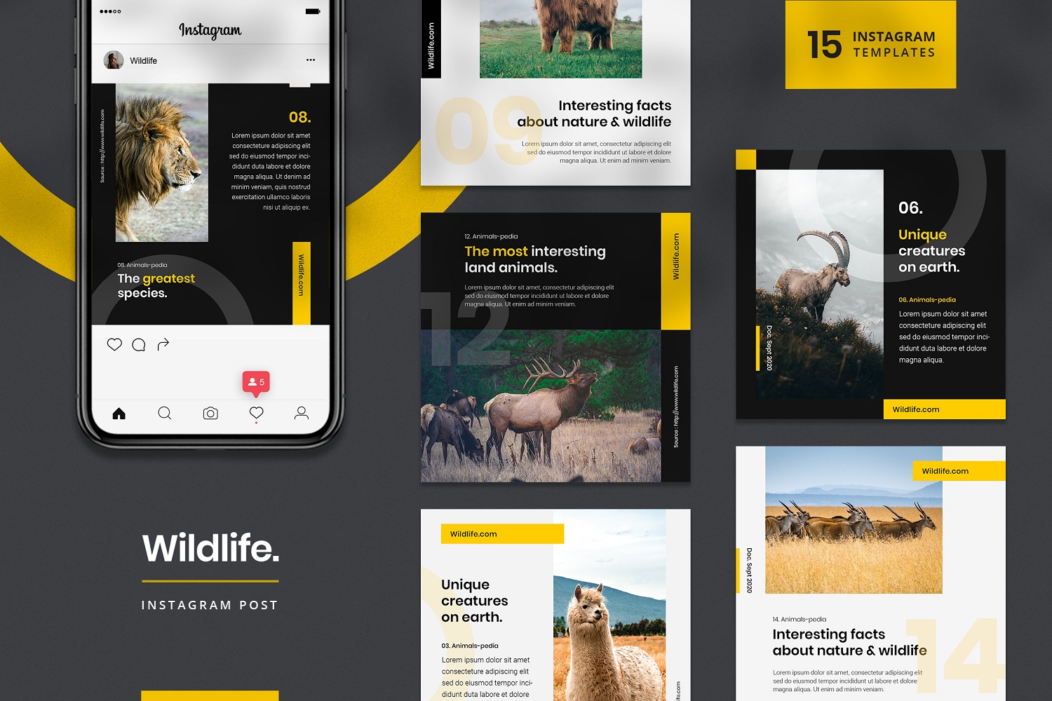 Wildlife Instagram Post Template for Social Media