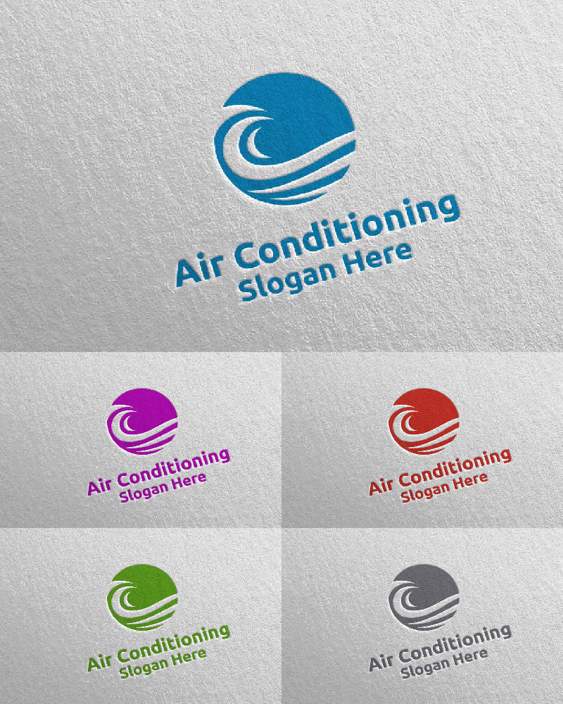 Snow Air Conditioning and Heating Services 23 Logo Template
