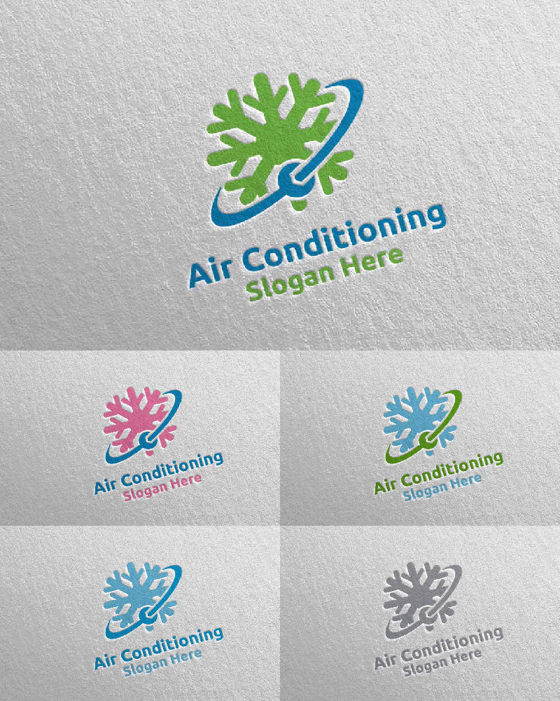 Fix Snow Air Conditioning and Heating Services 31 Logo Template