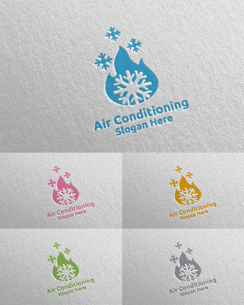 Hot Snow Air Conditioning and Heating Services 29 Logo Template