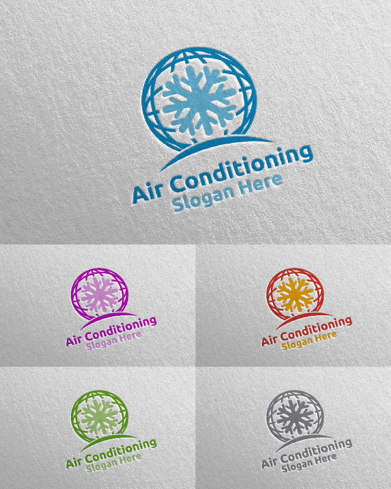 Global Snow Air Conditioning and Heating Services 43 Logo Template