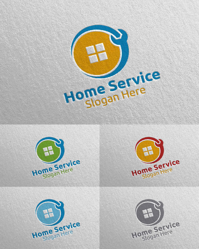 Real Estate and Fix Home Repair Services 7 Logo Template