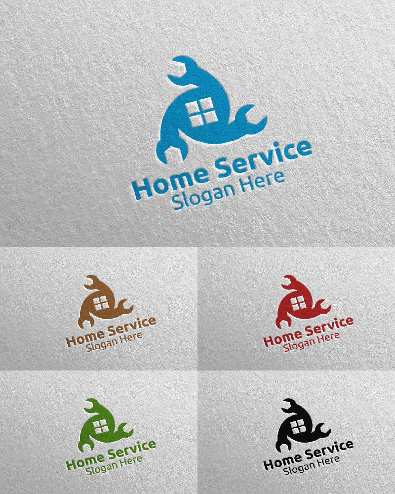 Real Estate and Fix Home Repair Services 9 Logo Template
