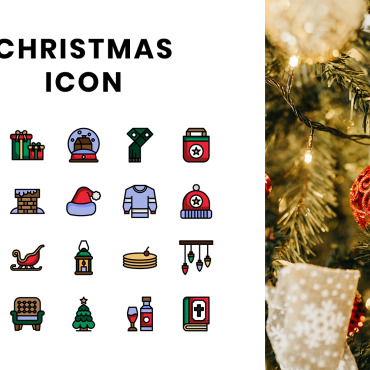 Setinvitationoutlinereindeersnowflakethinchampagnechristmas Lightschristmas Icon Sets 111055