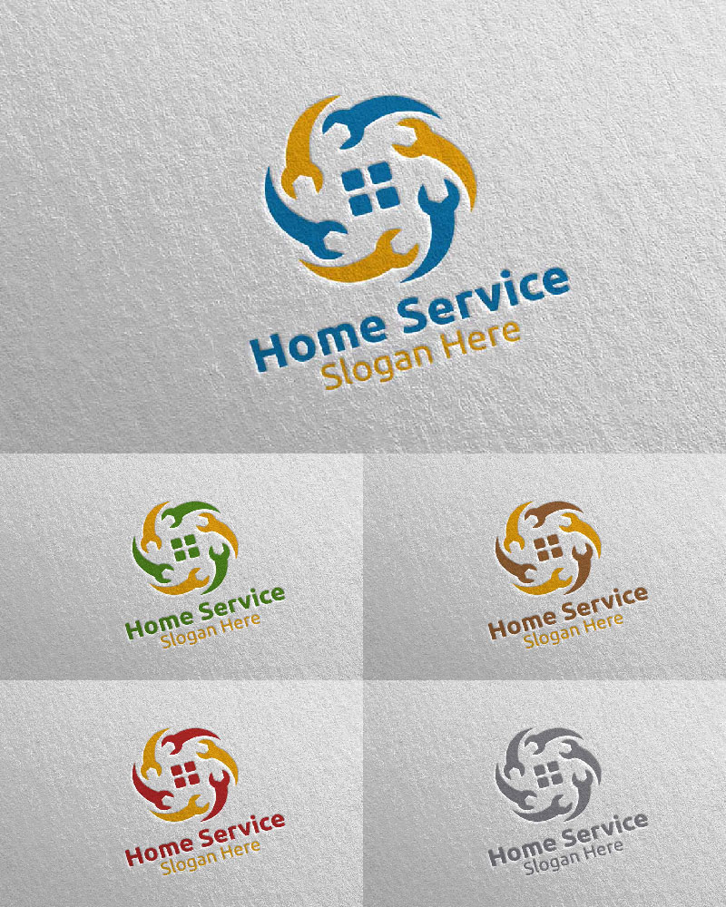 Real Estate and Fix Home Repair Services 2 Logo Template