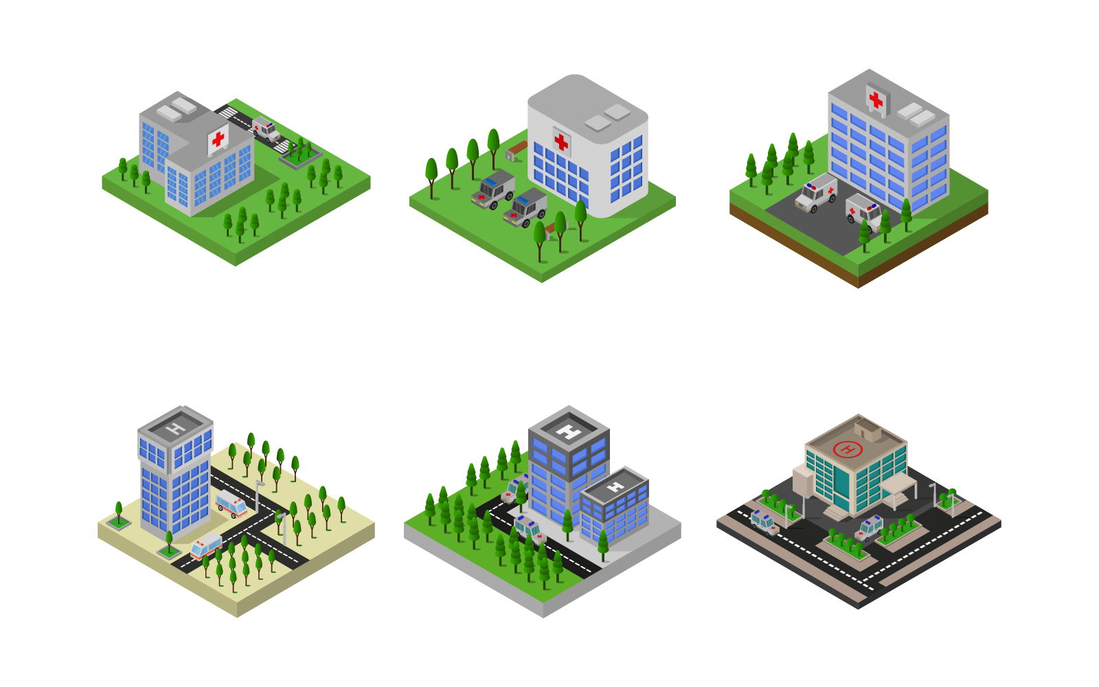 Hospital Isometric - Vector Image