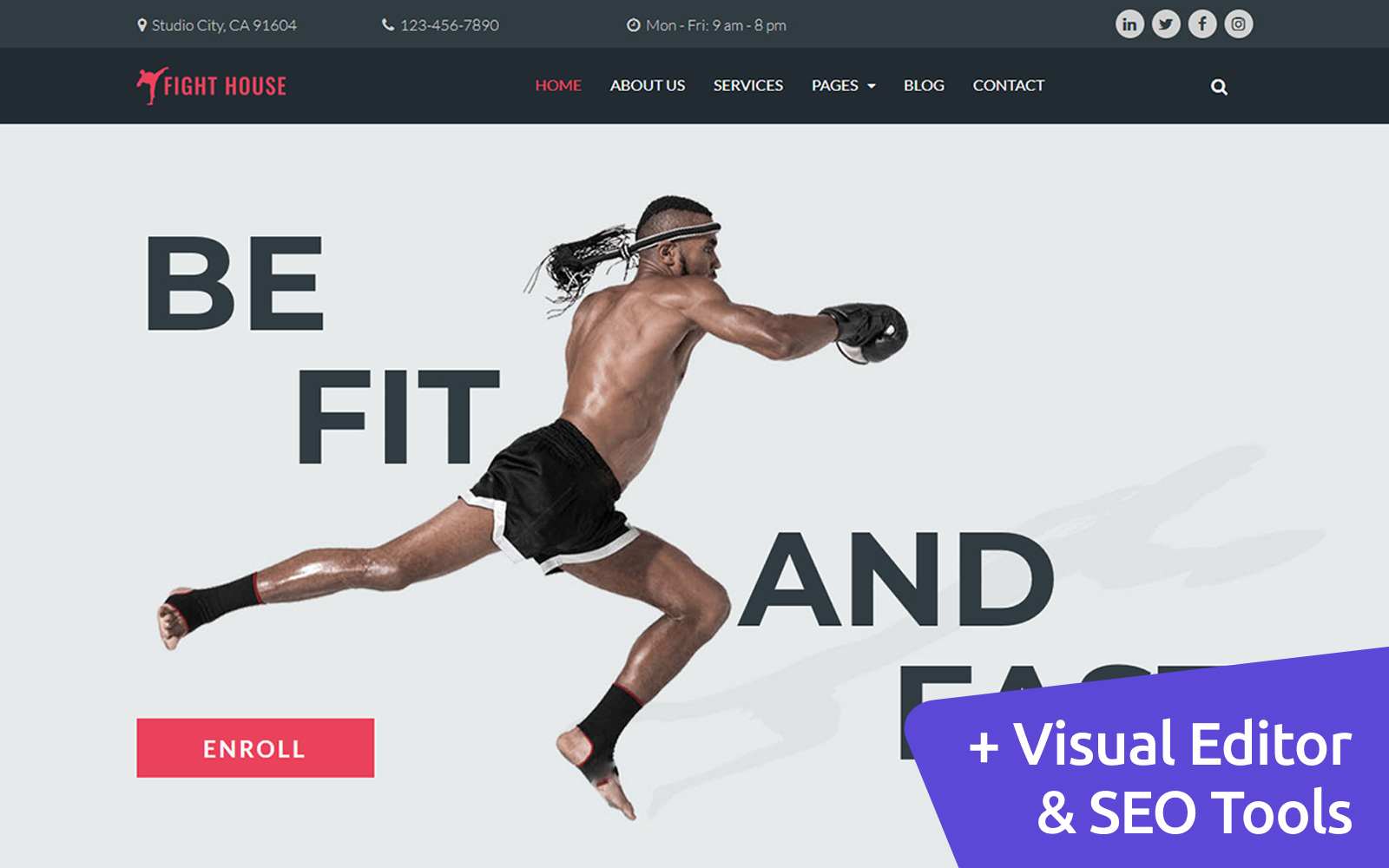 Fight House - Martial Arts Moto CMS 3 Template