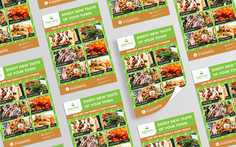 Food Restaurant Flyer - Corporate Identity Template