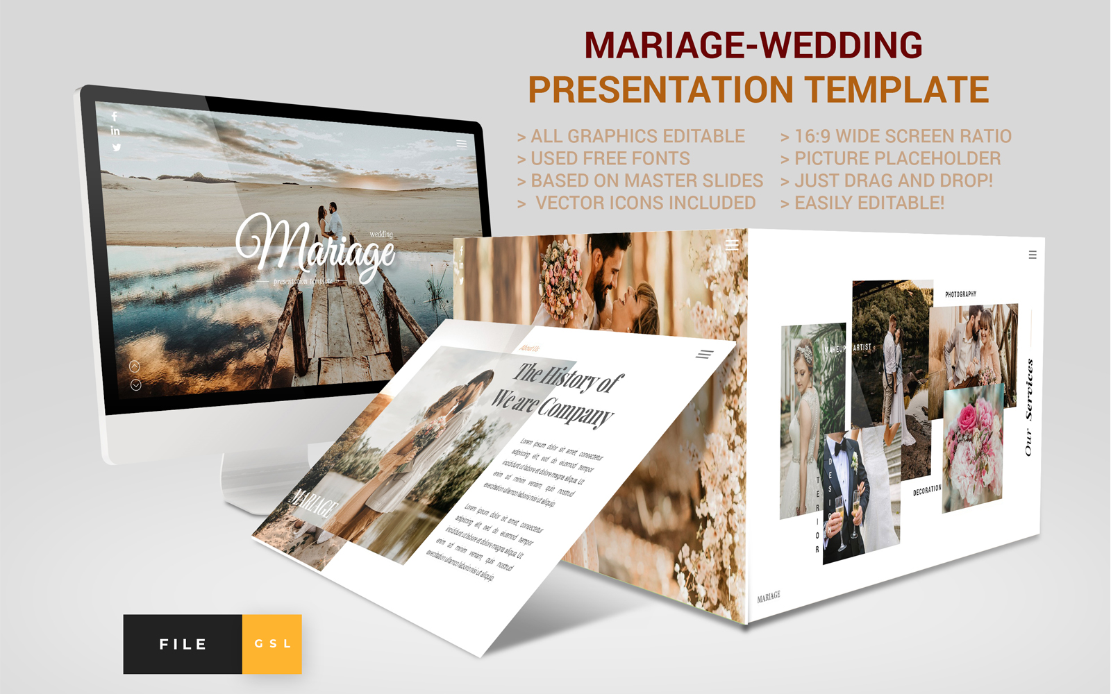Mariage-Wedding Google Slides
