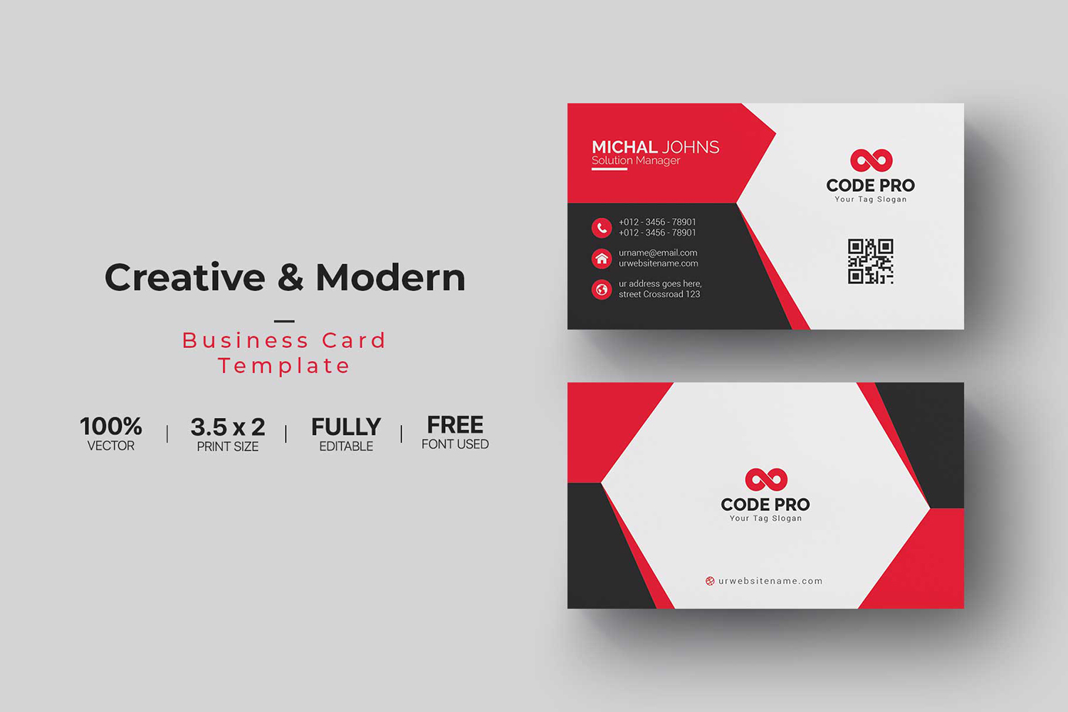 Modern Professional Business Cards - Corporate Identity Template