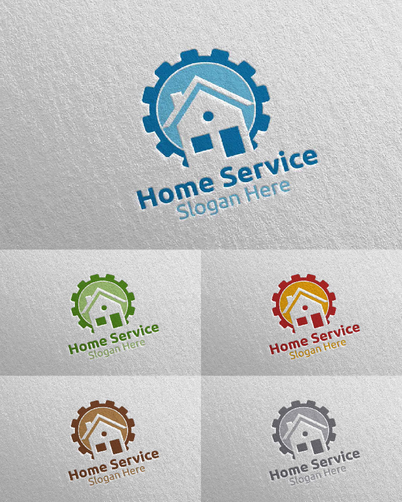 Real Estate and Fix Home Repair Services 14 Logo Template