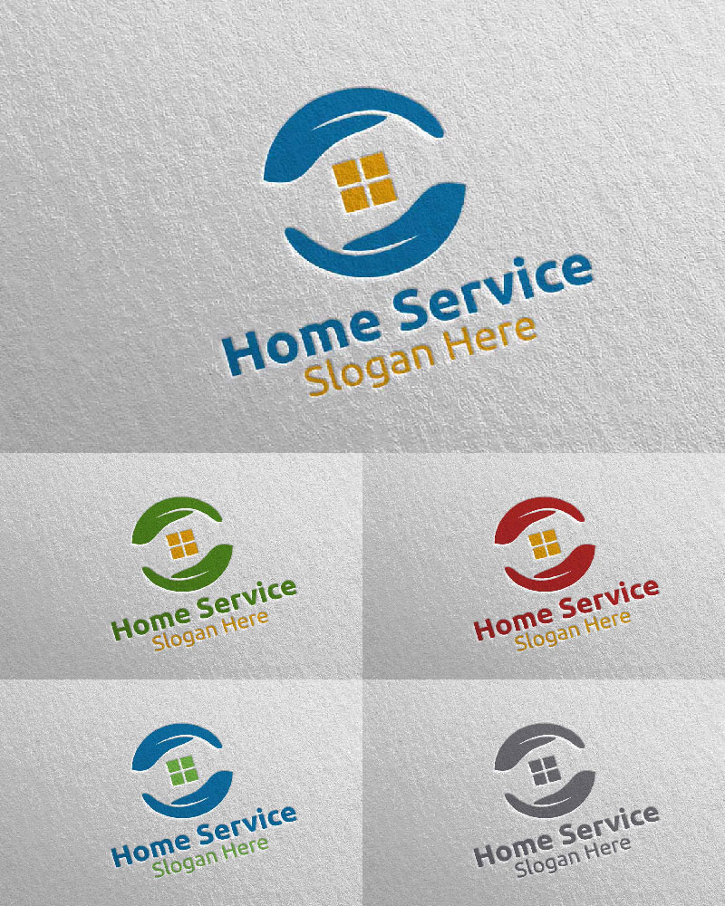 Hand Real Estate and Fix Home Repair Services 12 Logo Template