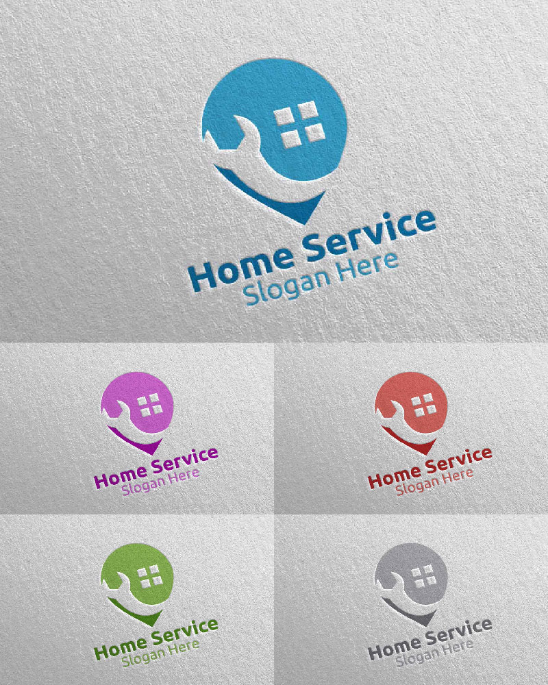 Pin Real Estate and Fix Home Repair Services 23 Logo Template