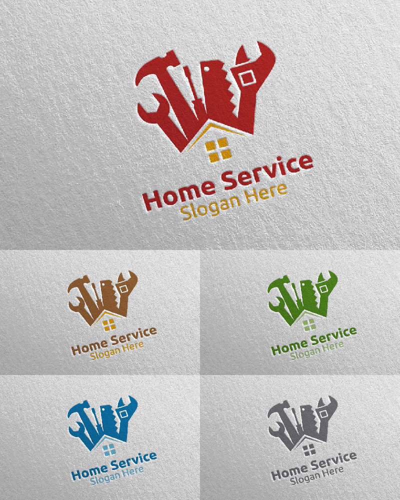 Real Estate and Fix Home Repair Services 26 Logo Template