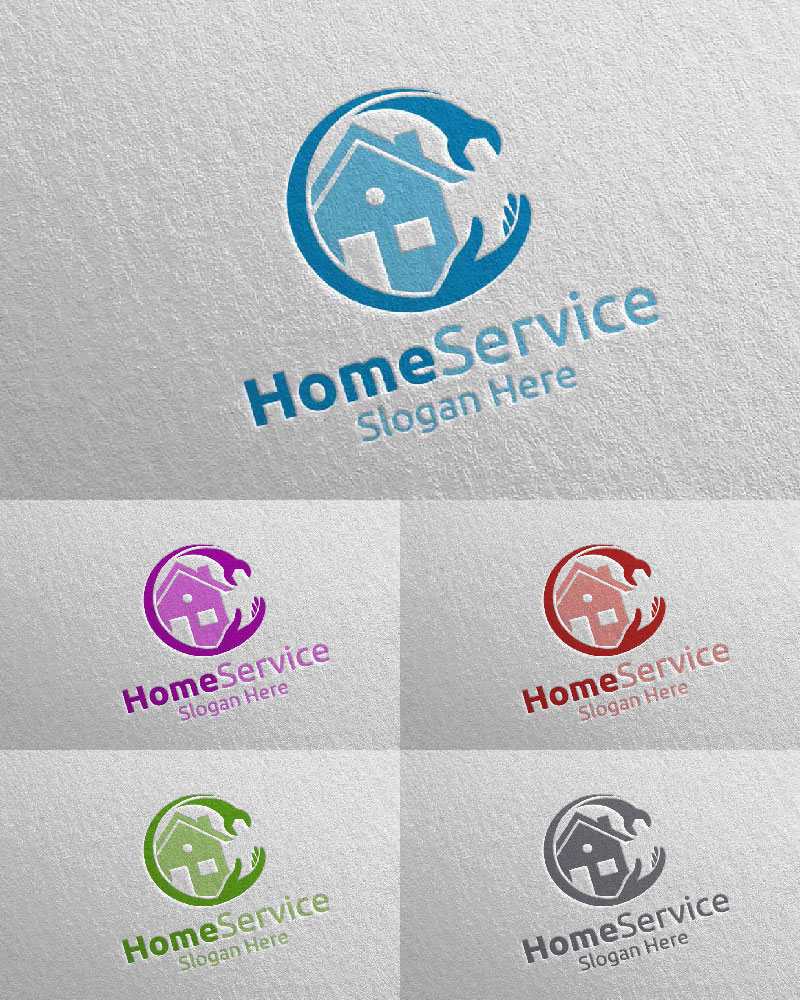 Real Estate and Fix Home Repair Services 35 Logo Template