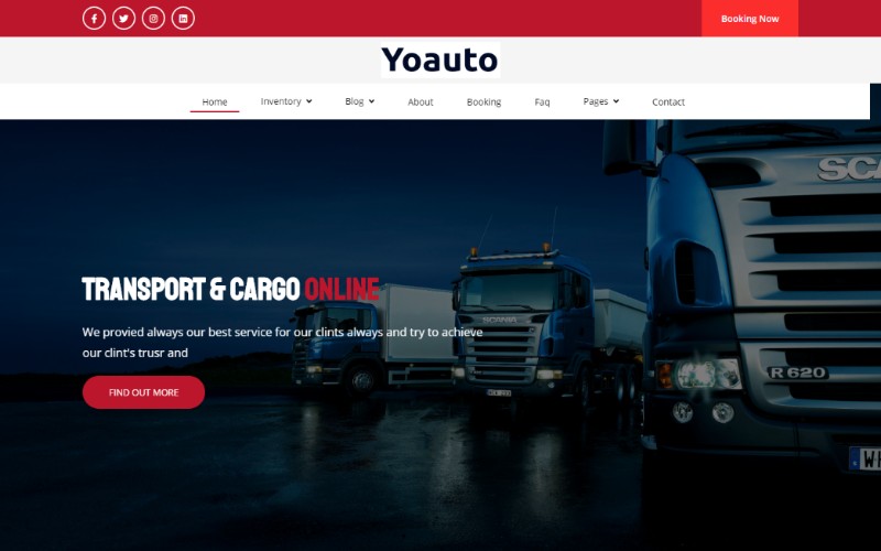Yoauto -Truck Booking Html5 Website Template
