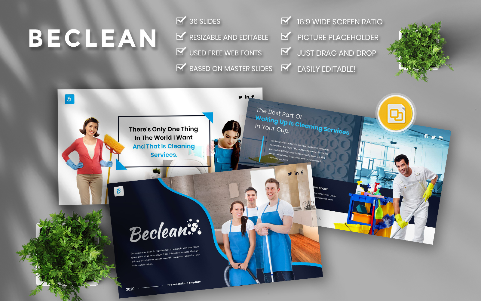 Beclean - Cleaning Services Business Google Slides