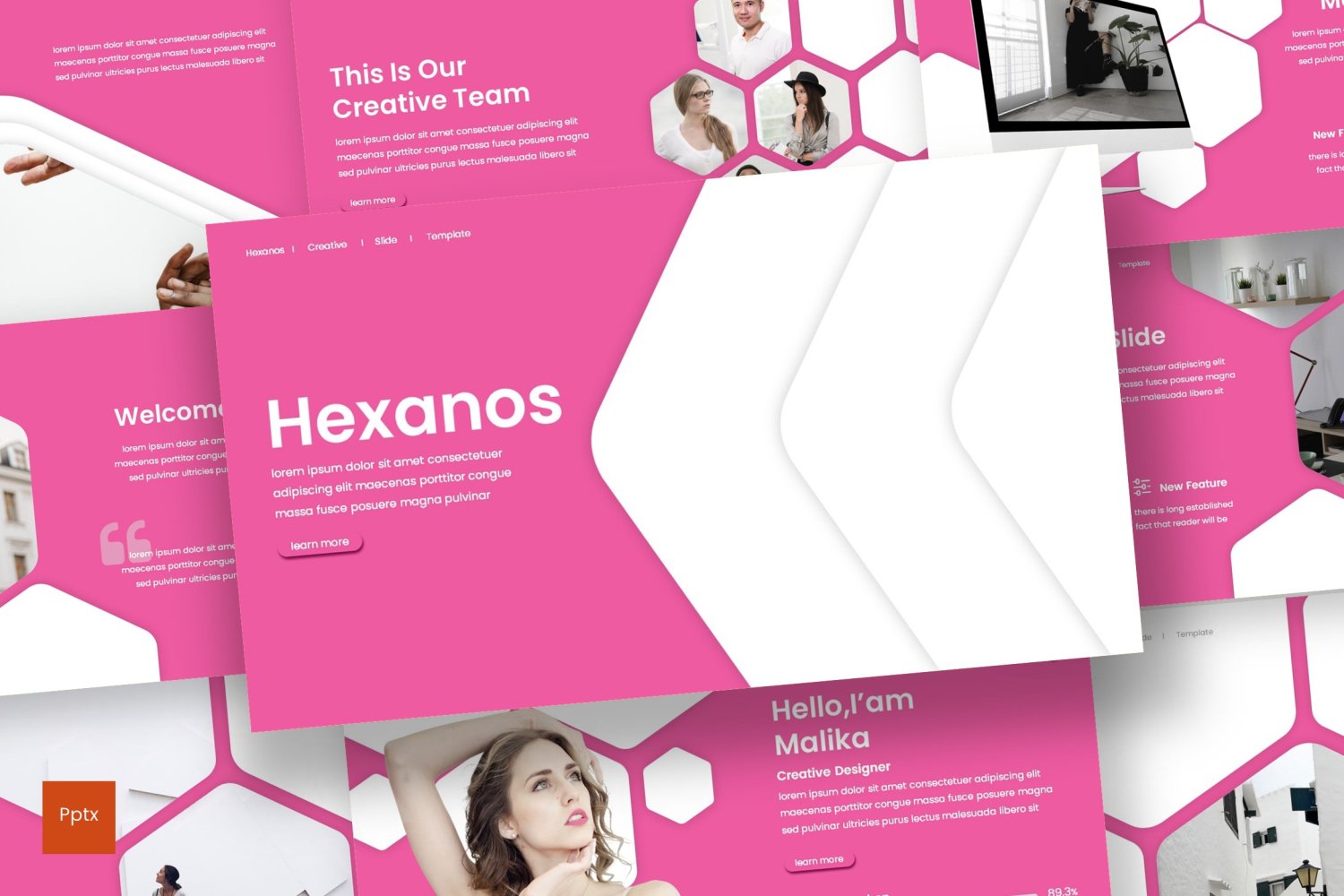 Hexanos PowerPoint template