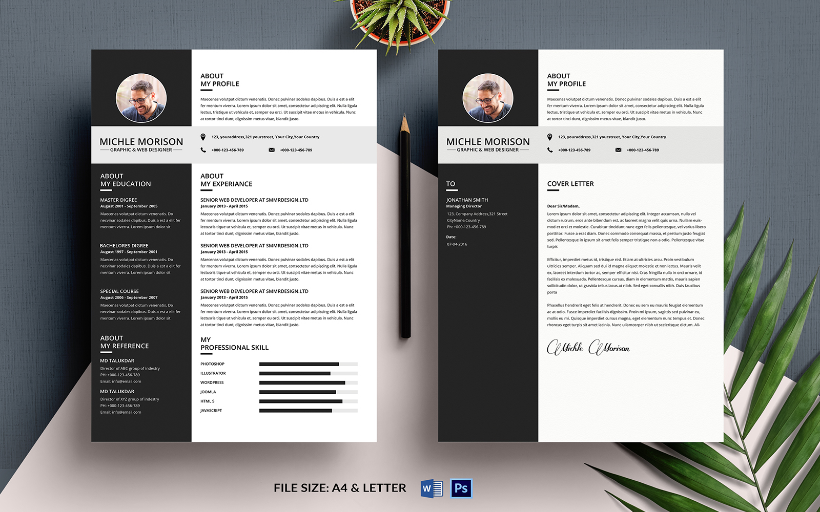 Black&White Resume Template