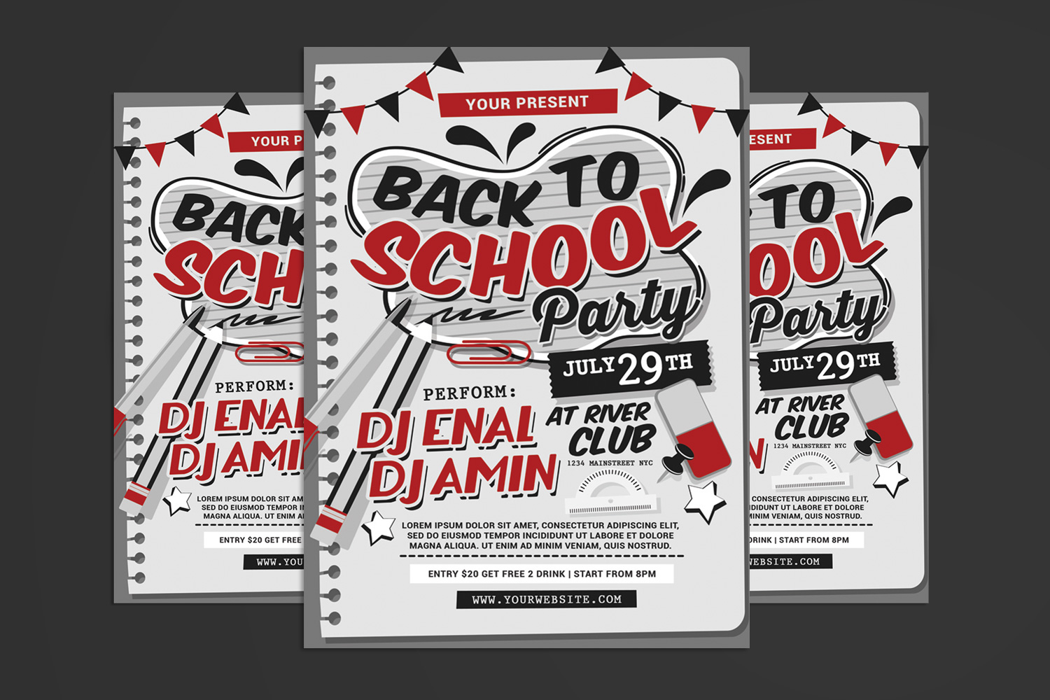 Back to School Party Flyer - Corporate Identity Template