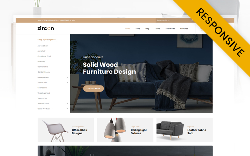 Zircon - Furniture Store WooCommerce Responsive Theme