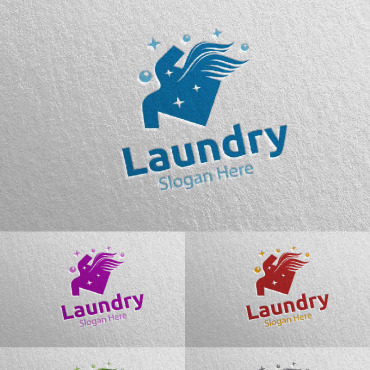 Hangers Washing Logo Templates 112034