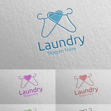 Hangers Washing Logo Templates 112036