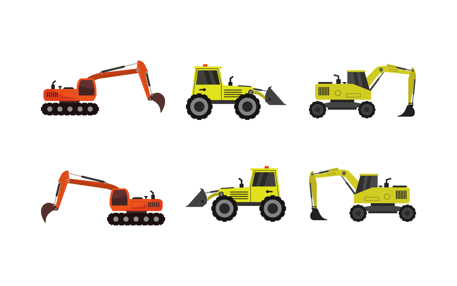 Excavator Set - Vector Image