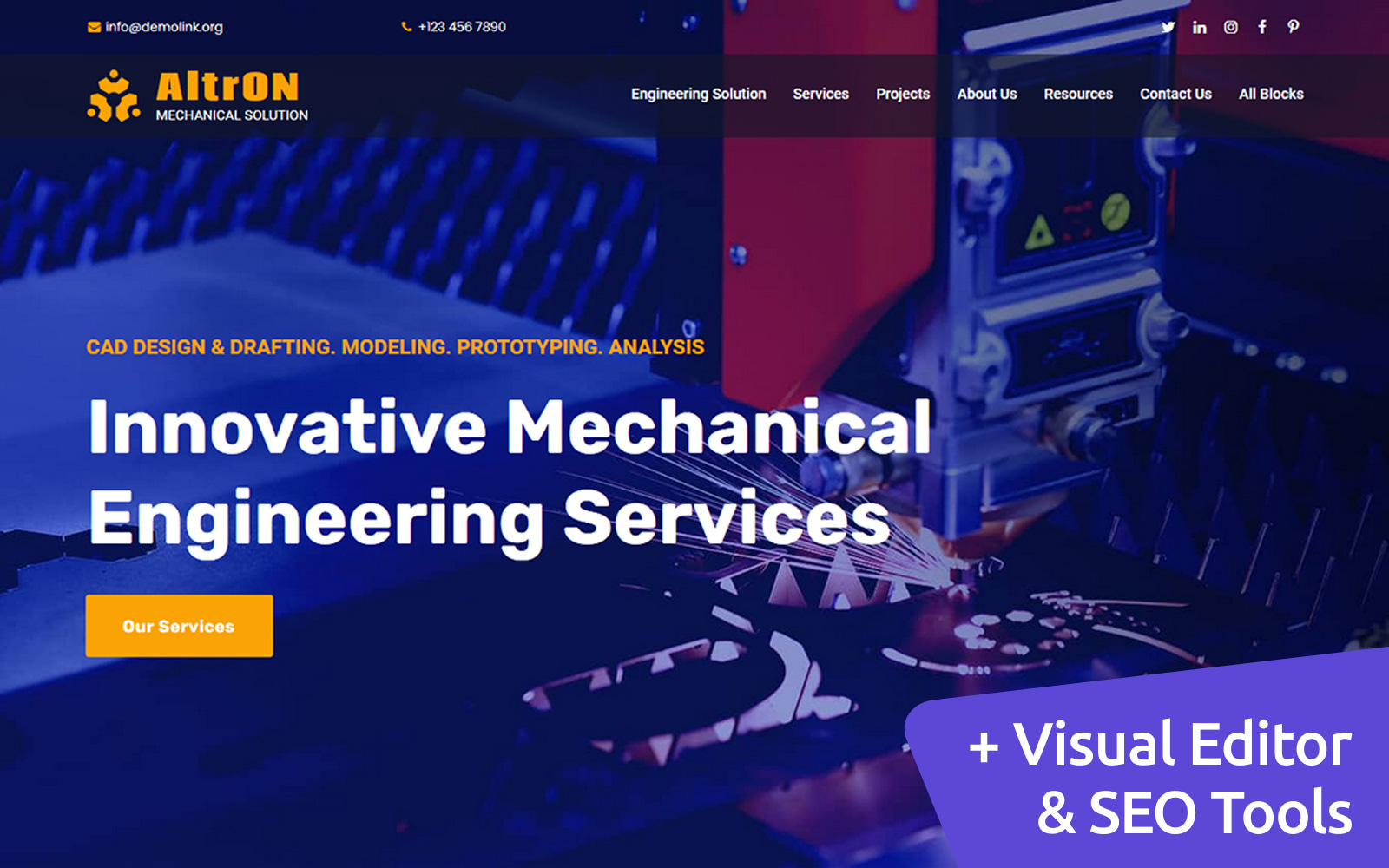 AltrON - Engineering MotoCMS Landing Page Template