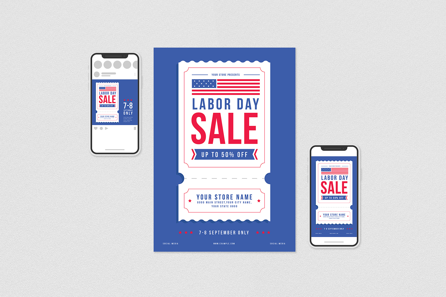 Labor Day Sale Flyer Set - Corporate Identity Template