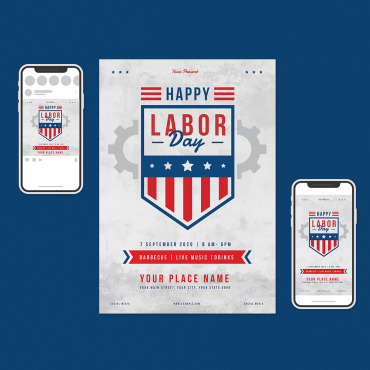 Daydemonstrationamericaflyerpropagandaholidaytemplateworkerusapartyeventpostersocial Mediainstagrampoststory Corporate Identity 112298