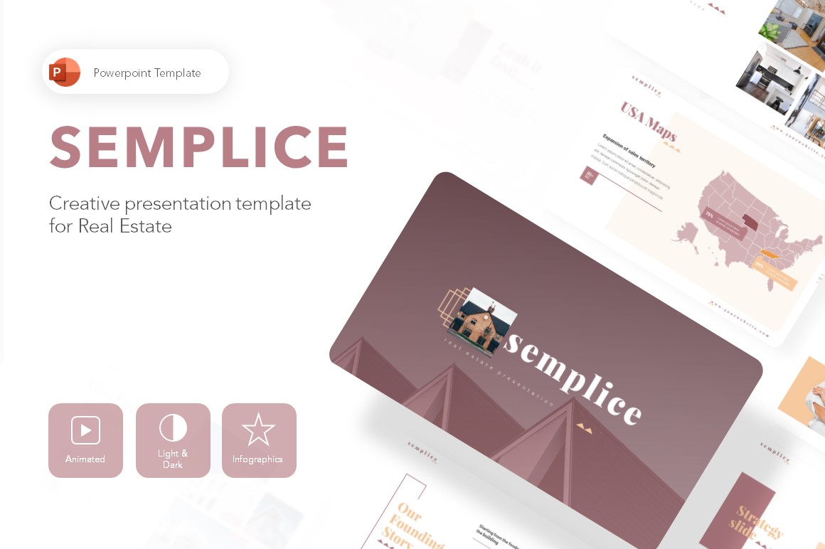 Semplice Real Estate Presentation PowerPoint template