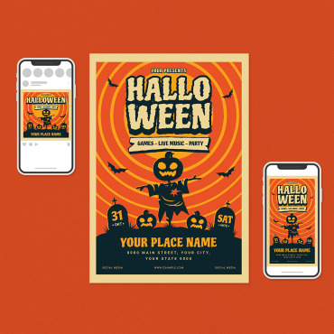 Partyghosthalloweenhalloween Flyerhalloween Corporate Identity 112433