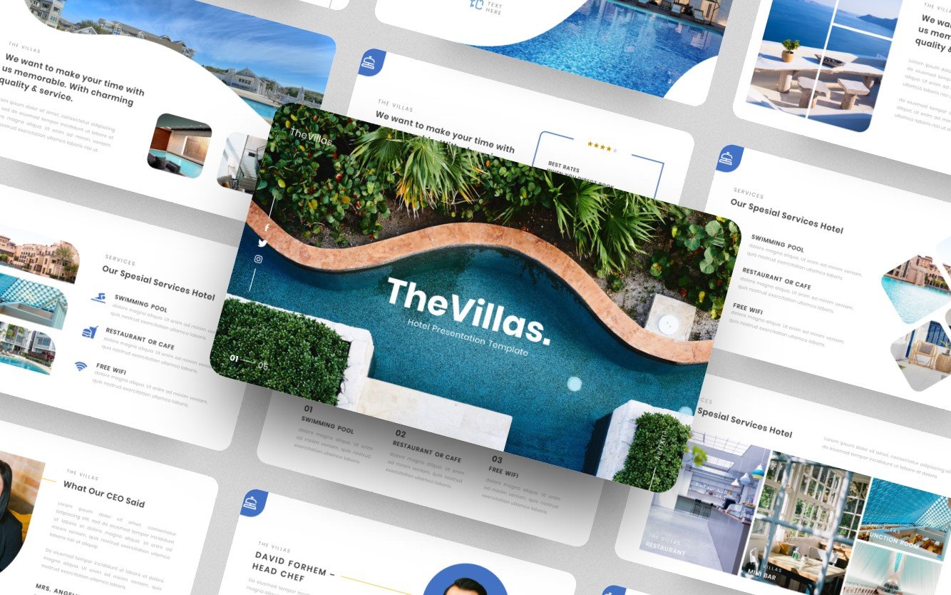 TheVillas-Hotel Presentation PowerPoint template