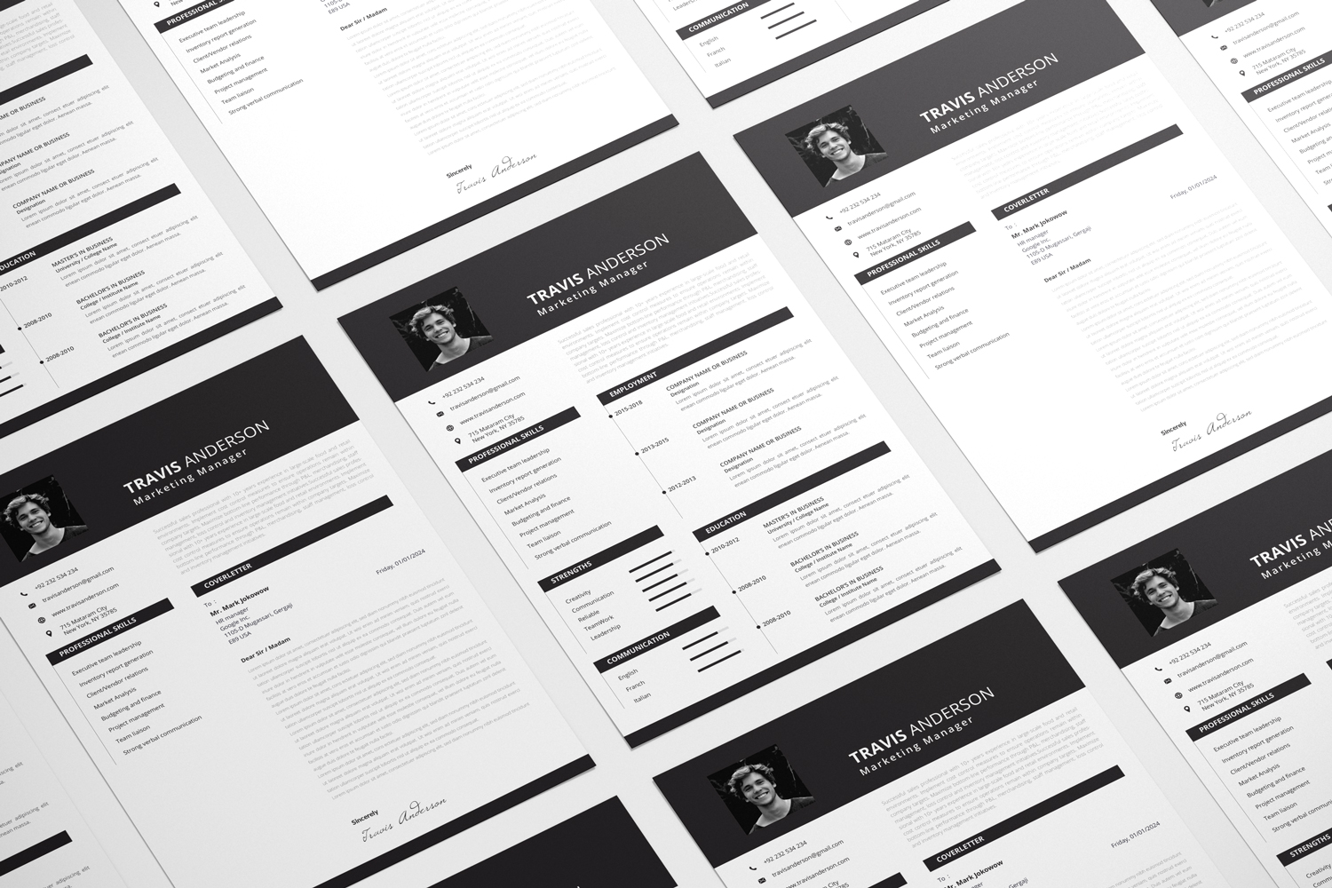 Travis Modern CV Resume Template