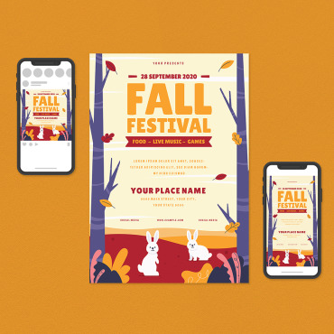 Bash Cardfestivalflyergrungeharvestinstagraminstagram Corporate Identity 112669