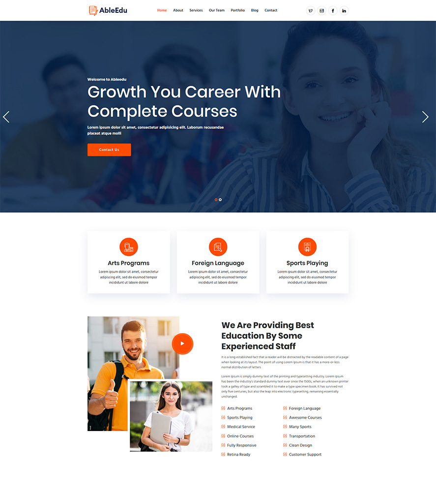 Ableedu Landing Page Template