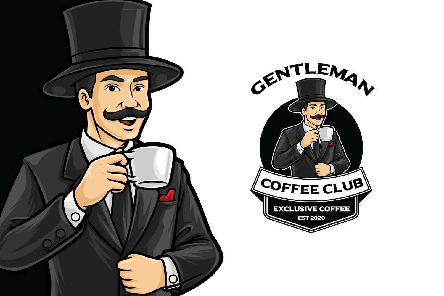 Gentleman Coffee Logo Template