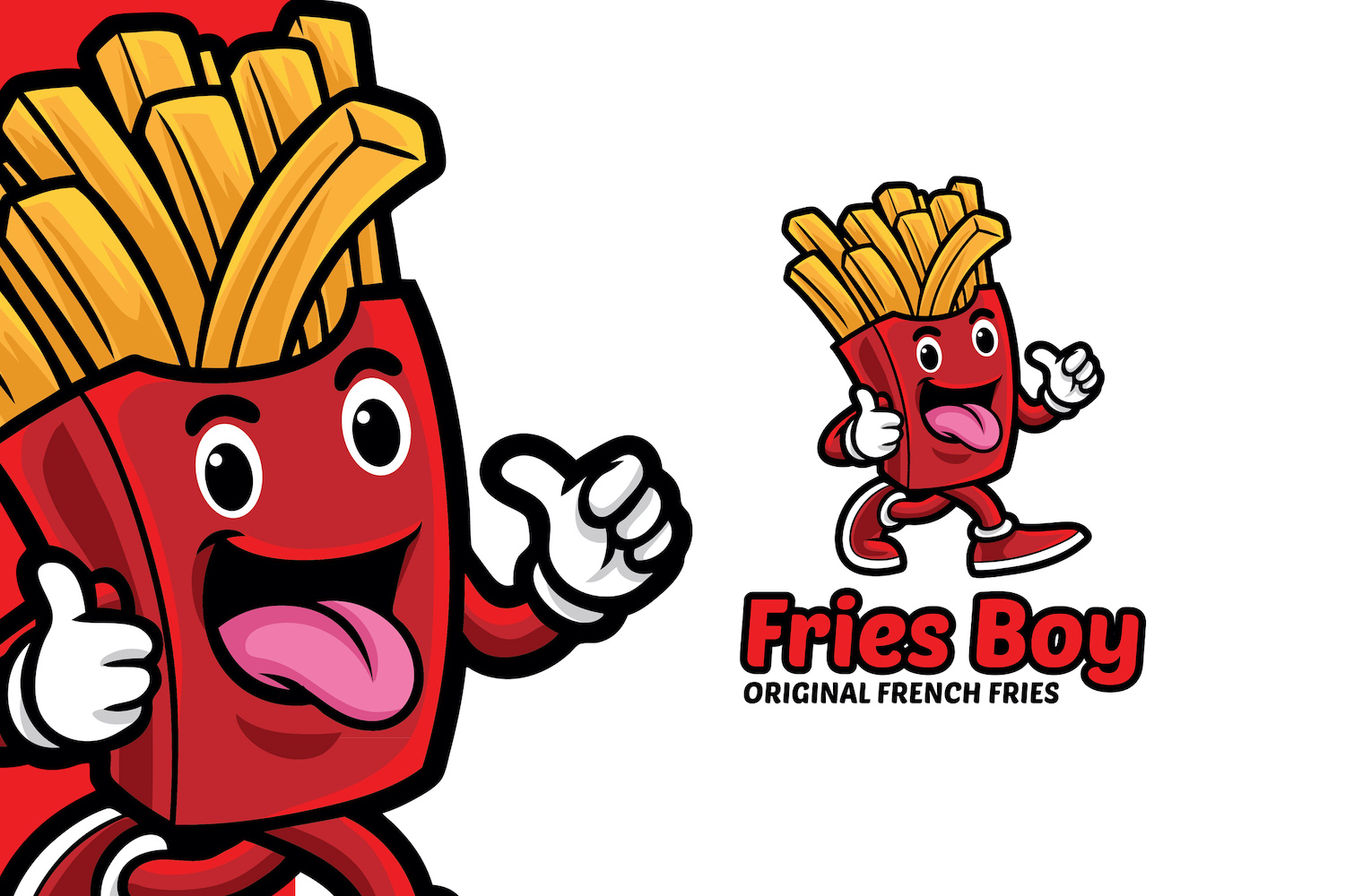 French Fries Boy Logo Template