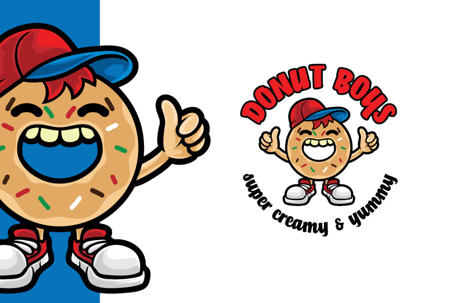 Donut Boy Mascot Logo Template