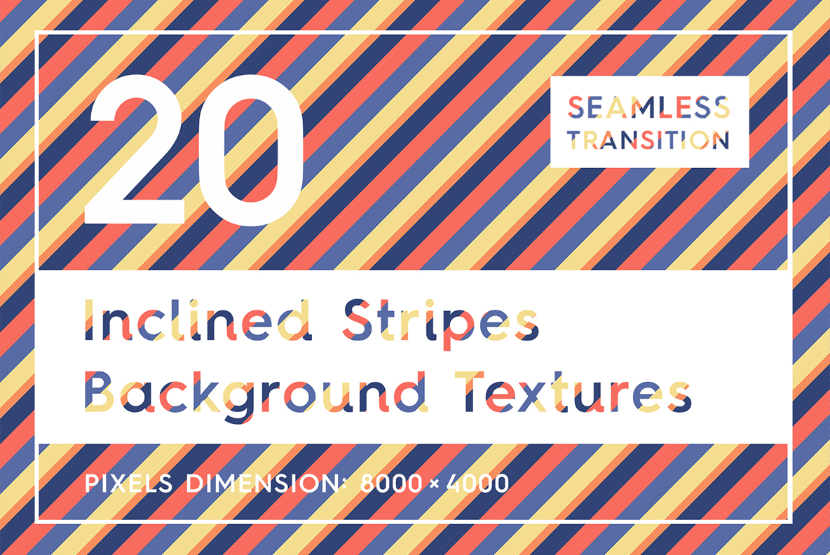 20 Seamless Inclined Stripes Textures Background