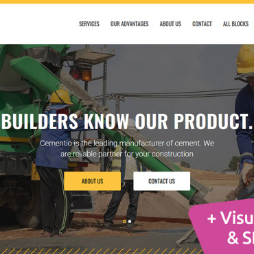 Cement Company Landing Page Templates 113523