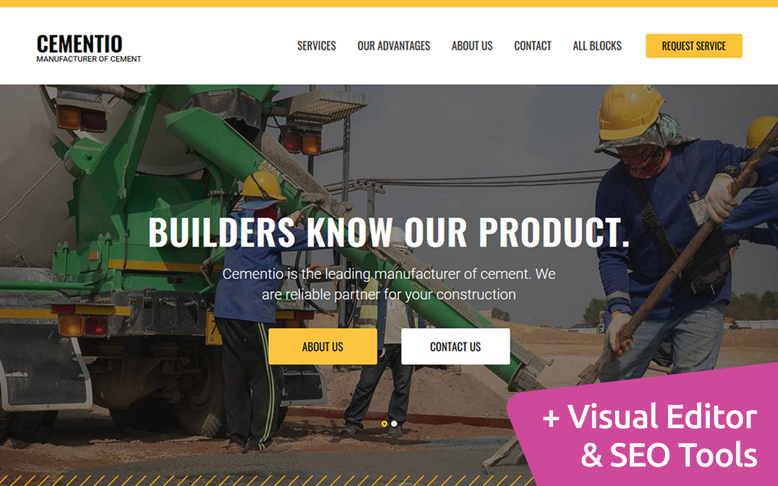 Cement Company MotoCMS Landing Page Template