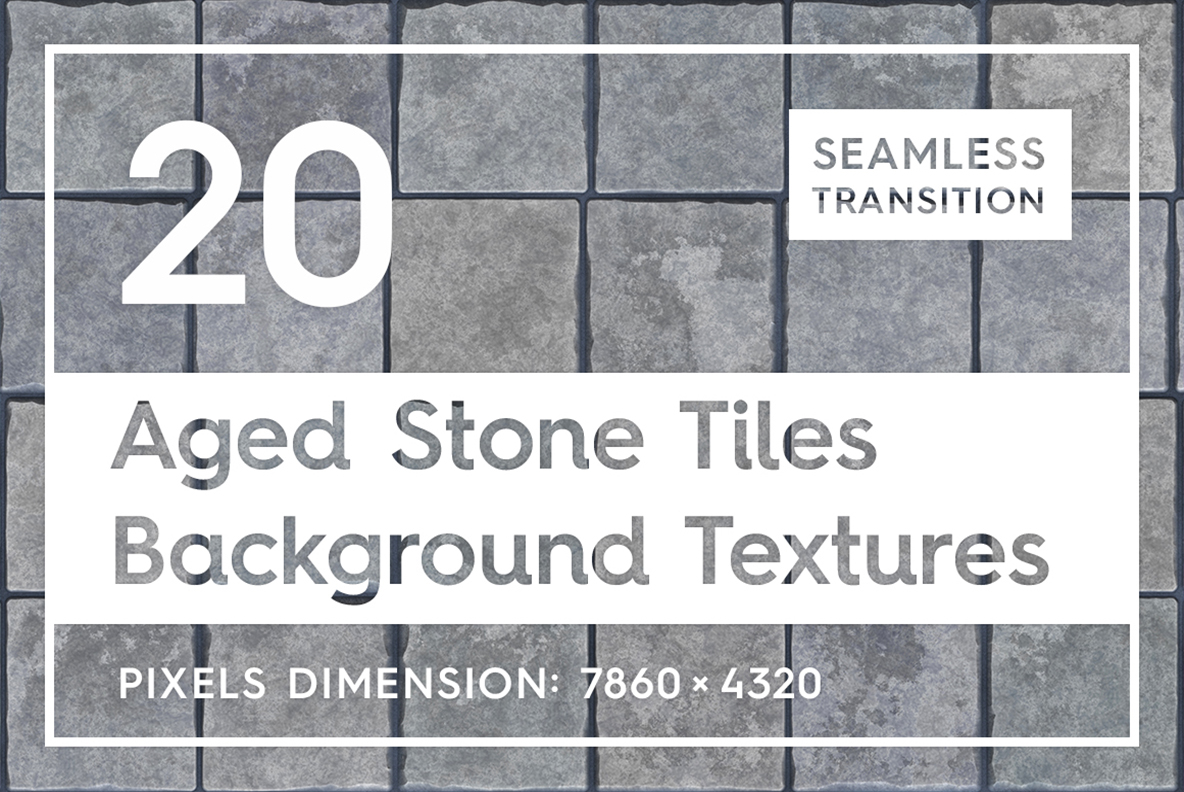 20 Seamless Aged Stone Tiles Textures Background
