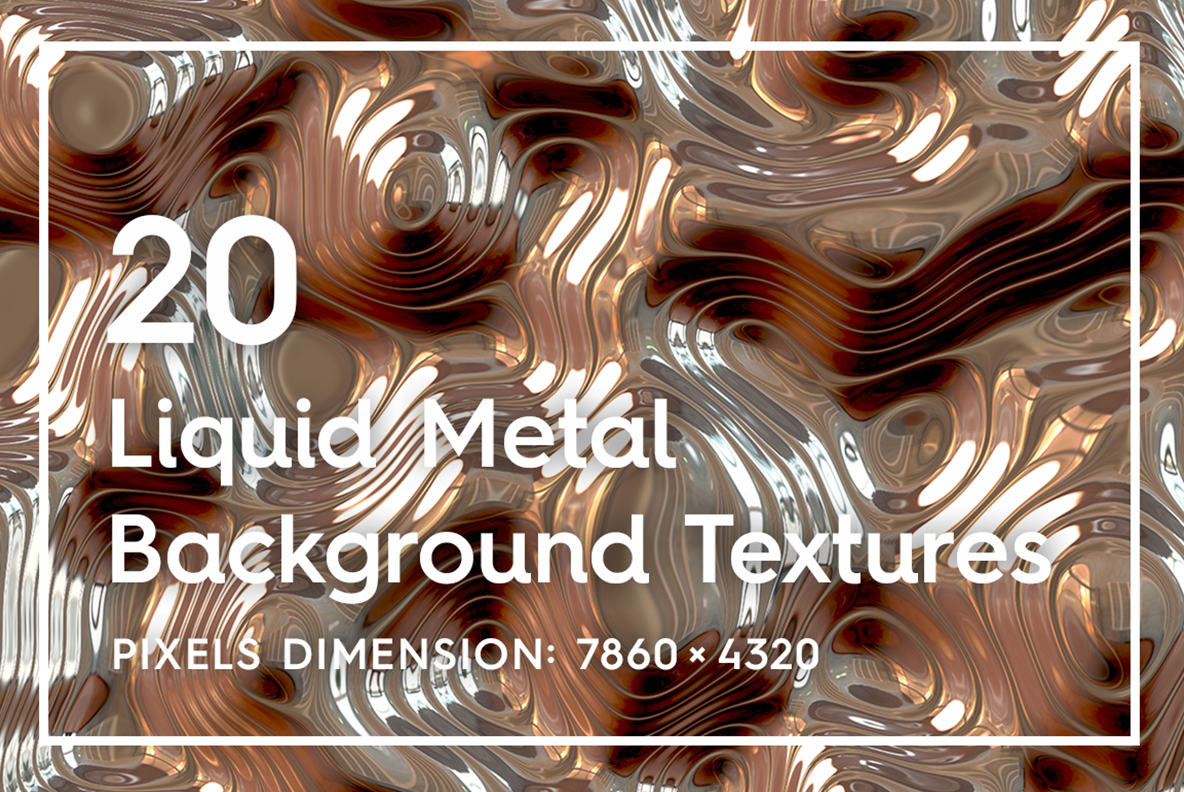 20 Seamless Liquid Metal Textures Background
