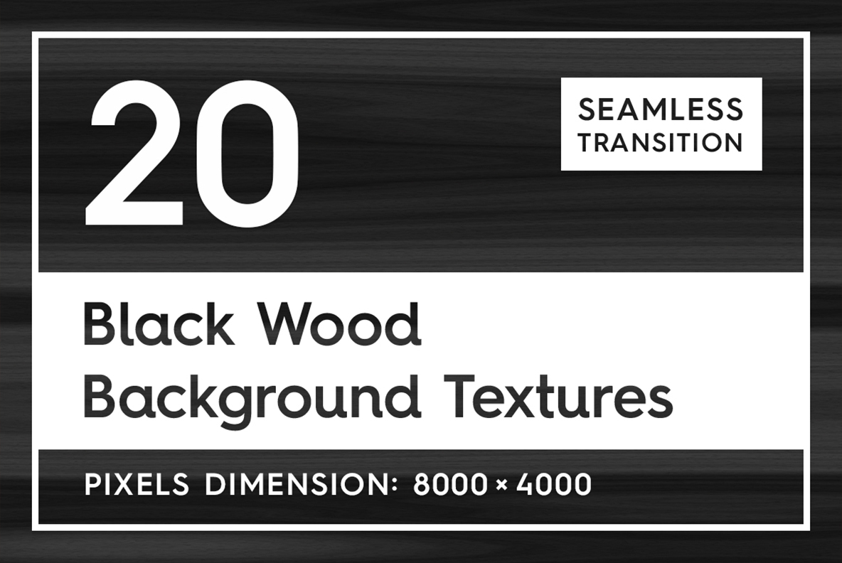20 Seamless Black Wood Textures Background