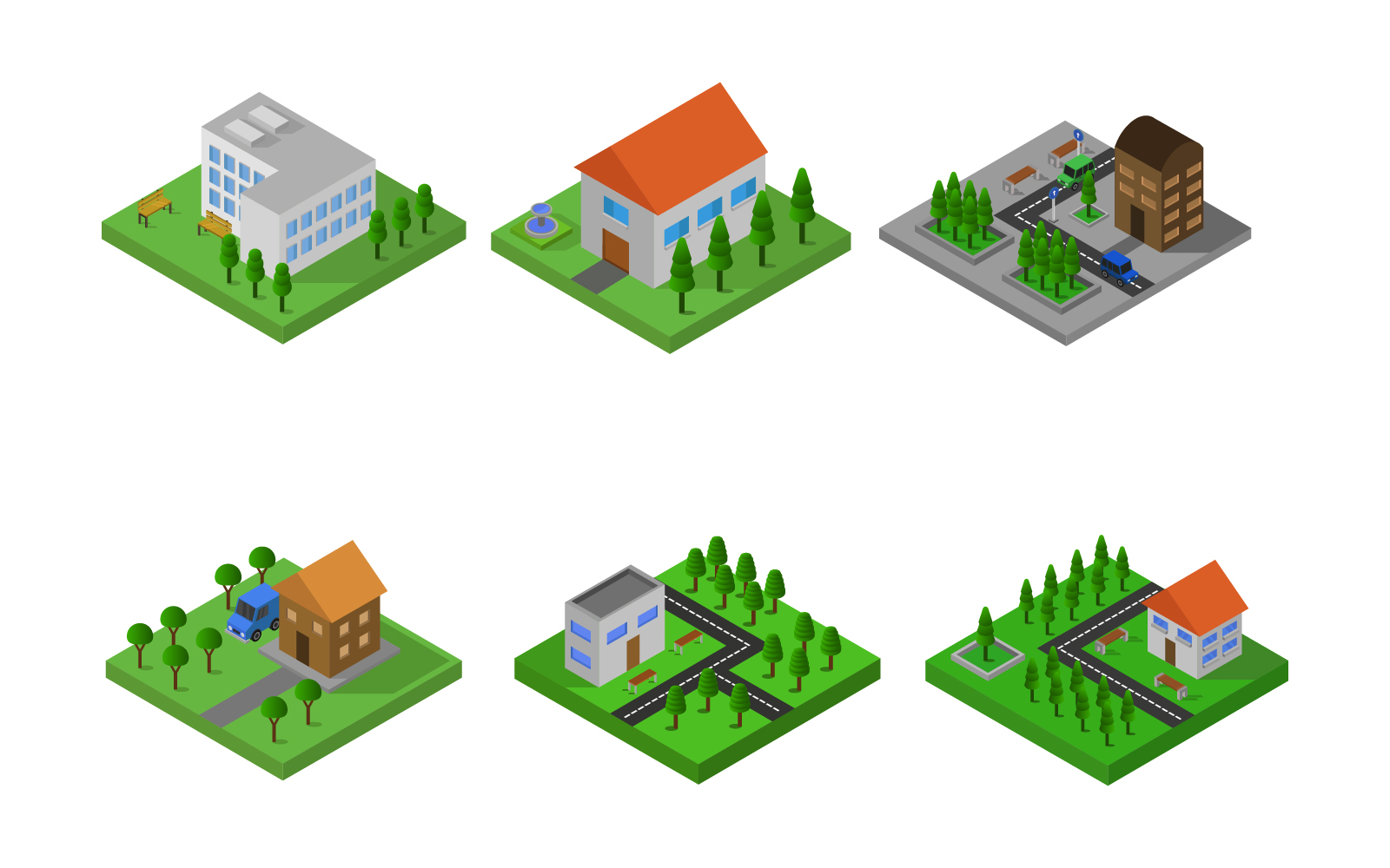 Set Of Isometric Houses - Vector Image