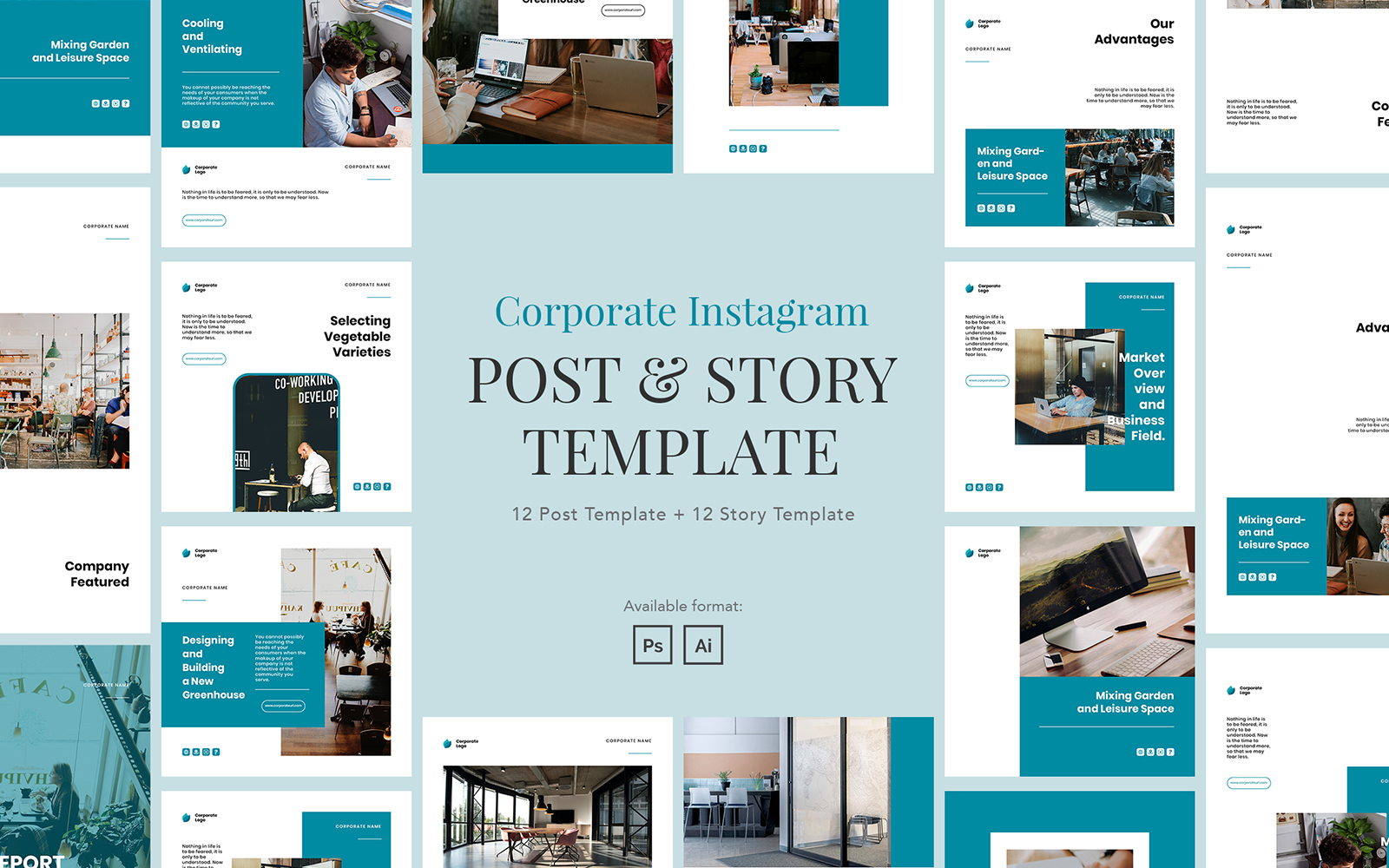 Elegant Corporate Instagram Post & Story Template for Social Media