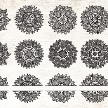 Mandala Sunflower Illustrations Templates 114004
